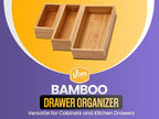 YBM HOME Bamboo Drawer Organizer Storage Box for Kitchen Drawer, Junk Drawer, Office, Bedroom, Children Room, Craft, Sewing, 