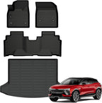 Auxko All Weather Floor Mats Cargo Mat Fit for 2024 2025 2026 Chevrolet Blazer EV TPE Liners Accessories All Season Guard Odorless Anti-Slip Black
