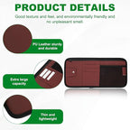 PATIKIL 1 Pcs Car Sun Visor Organizer, 12.8 x 6.5 Inch PU Leather Vehicle Storage Pouch Holder for Sunglasses Card Pen Driver License Car Accessories, Red