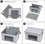Univivi Fabric Foldable Storage Bins with Lids Collapsible Storage Boxes Bins Organization Baskets for Home, Closet, Playroom