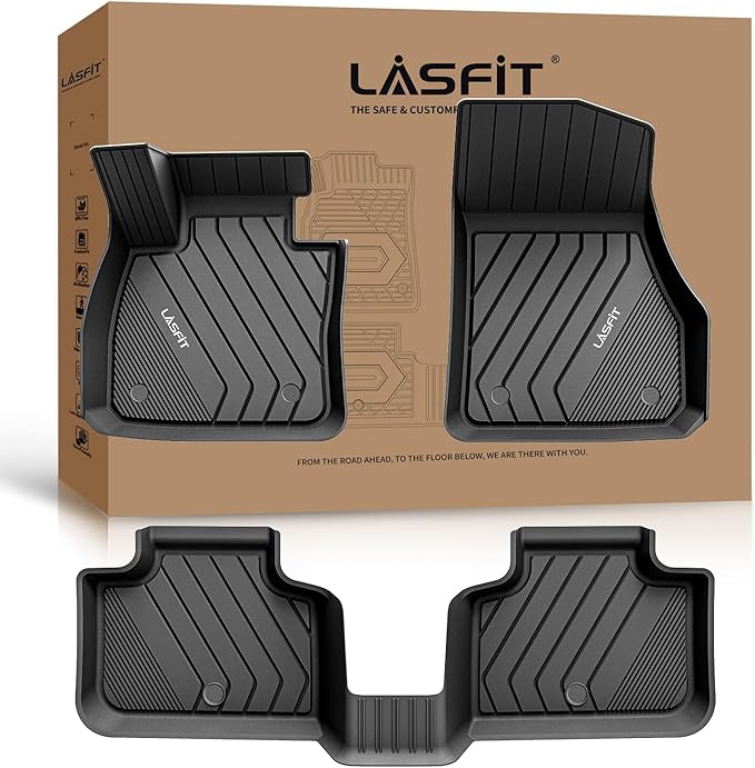 LASFIT Floor Mats Fit for BMW X2 2018-2023/ BMW X1 2016-2022 M35i, sDrive28i, xDrive28i, Custom Fit TPE All Weather Waterproof Floor Liners Front & Rear Rows Car Liners, Black
