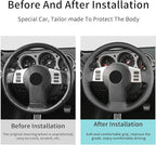 Hand Sewn Steering Wheel Cover,Fit for Nissan Navara 2005 2010/Pathfinder 2005 2008 2010/Xterra 2005 2009/Pathfinder EUR 2005/Frontier 2009,Breathable Cowhide Leather Steering Wheel Cover