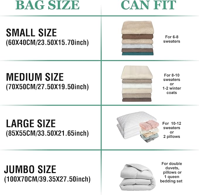 Vacuum Storage Bags with Electric Pump, Space Saver Vacuum Seal Bags with Pump, Sealer Compression for Clothes, Comforters, B
