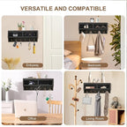 Key Holder Wall Mount - Mail Organizer Wall Mount with 6 Key Hooks and Storage Box for Sunglasses Storage and Dog Leash Holde
