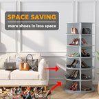 SpaceAid 6 Tier Rotating Shoe Rack Tower, Spinning Shoe Display Lazy Susan, Revolving 360 Shoe Rack Storage Round Carousel, V