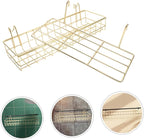 DECHOUS 2Pcs Gold Wire Basket Wall Mounted Shelves Stylish Grid Wall Organizers for Flower Pots Decor Easy Installation Stora