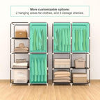 MOGELAFOO 35 Inch Portable Closet for Small Room, Clothing Organizer Storage Rack with Non-Woven Fabric Cover, 1 Clothes Hang