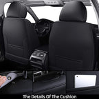 Coverado Seat Covers Full Set, Breathable Fabric&Leather Car Seat Cover, 5 Seats Universal Car Seat Protectors, Seat Cover Wa