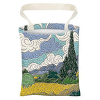 Car Trash Can, Cute Car Trash Bag, Hanging Car Organizer and Storage Bag, Trash Bin for Car Accessories, Vehicle, Travelling, Camping Wheat Field Scenery Pattern