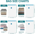 MattEasy Space Saver Vacuum Storage Bags, 6 Pack Jumbo Space Saver Bags with Pump, Storage Vacuum Sealed Bags for Clothes, Co