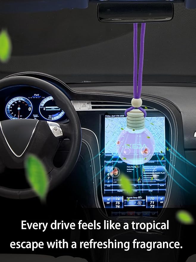 Ikeda Car Air Freshener: Hanging Car Smell Air Freshener | 10ml Hanging Car Perfume | Long Lasting Fragrance | Strong Scents 