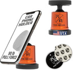 Mob Armor MobNetic Maxx - USA Assembled Magnetic Phone Holder for Car, Magnetic Car Phone Mount, 90-Degree Tilt, 360-Degree Rotation, Aluminum Metal, Compatible with iPhone & Android - Orange Chrome