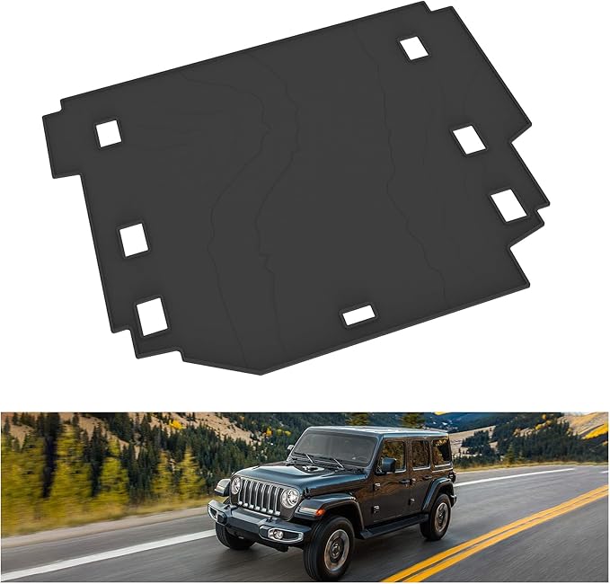 KIWI MASTER Cargo Mat for 2018-2026 Jeep Wrangler JL 4-Door, Custom Fit All Weather Rear Cargo Liner, Heavy Duty TPE Tray Trunk Mat, Black