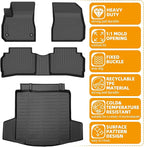 Floor Mats for Chevy Malibu 2016 2017 2018-2022 2023-2025, Custom Fit Chevrolet Malibu LS, RS, LT, Premier, TPE Duty Anti-Slip 1st & 2nd Row & Cargo Liner for 2023 Malibu Floor Mats Accessories