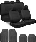 BDK PolyPro Car Seat Covers Full Set Combo with Front and Rear Waterproof All -Weather Car Floor Mats - Universal Fit Automot
