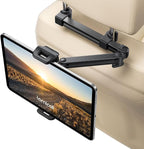Lamicall Car Headrest Tablet Holder - [Foldable Clip] [Lockable] Tablet Mount for Car Backseat, Car Accessories for Kids, for iPad Pro, Air, Mini, Galaxy Tab, Fire HD, 5.4-13" Tablets and Phones