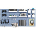 Pegboard Combination Kit, 8 Peg Boards and 30 Accessories Modular Hanging Black Pegboard for Walls, Office Wall Organizer, Ke