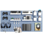 Pegboard Combination Kit, 8 Peg Boards and 30 Accessories Modular Hanging Black Pegboard for Walls, Office Wall Organizer, Ke