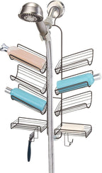 iDesign Verona Metal Hanging Bathroom Caddy for Handheld Shower Hose, Extra Space for Shampoo, Conditioner, Soap, Razors, Loo