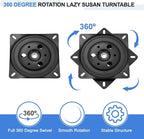 uxcell 6" Bar Stool Swivel Replacement, 360° Rotation Lazy Susan Turntable, Square Semi-Ball Bearing Seat Swivel Base Mount P