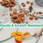 34.6 inch Lazy Susan for Table Top Tempered Glass Rotating Serving Tray for Dining Table, Kitchen Lazy Susan Organizer Spinni