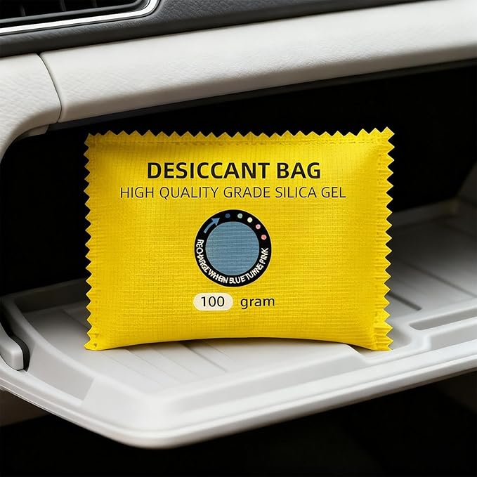Portable Car Moisture Absorber, Silica Gel Dehumidifier Packs, Compact Fast Reactivating Design for Humidity Control, Leak Pr