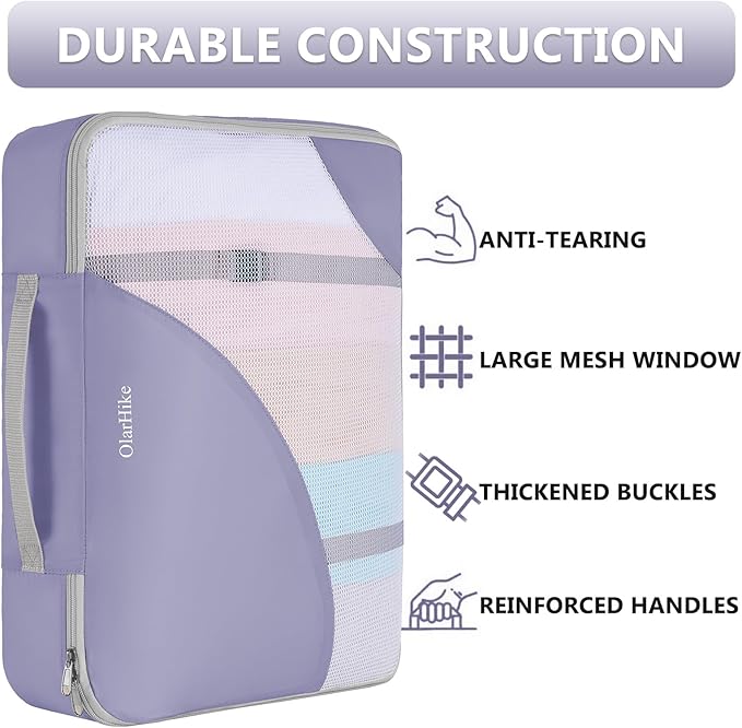 8 Set Packing Cubes for Travel, Gifts for Women Mom,Anti-Tearing Suitcase Organizer for Luggage with Shoe & Hanging Toiletry 