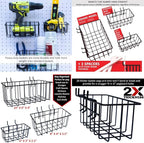 Heavy Duty Black Pegboard Hooks and Baskets for Hanging Tools, 73 Pieces 1/4'' Peg Board Accessories Peg Hooks and Bins, Peg 