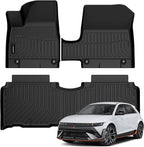 Auxko All Weather Floor Mats for 2026 2025 Hyundai IONIQ 5 SE/SEL/SE Standard Range (Exclude XRT & Limited) Unmovable Console TPE All Season Accessories Odorless Anti-Slip