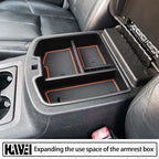 Center Console Organizer Compatible with 2007-2014 Chevy Silverado GMC Sierra Avalanche Tahoe Suburban Yukon Yukon XL Accessories, Floor Mounted Center Console ONLY, Orange Trim