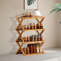 Jessie Bamboo Shoe Rack,Free Standing Shoe Rack for Closet,Portable Folding Shoe Storage Rack, Space Saving,Shoe Shelf for Be
