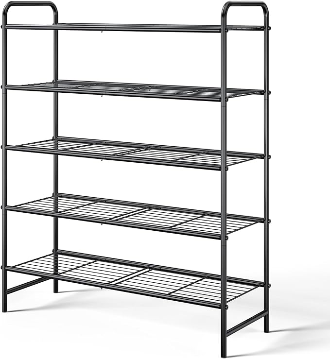 Kitsure Shoe Rack - Stainless Steel Shoe Organizer, Sturdy Shoe Rack for Closet and Front Door Entrance, Free Standing Shoe S