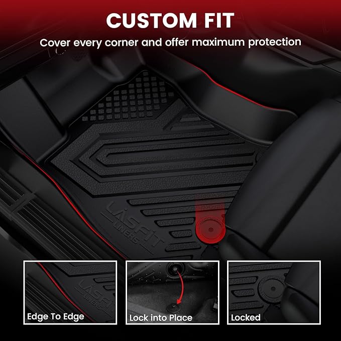 LASFIT Floor Mats & Cargo Mats Fits for Subaru Forester 2019-2024, All Weather TPE Custom Fit Easy Clean Durable Floor Liners for Forester 2019 2020 2021 2022 2023 2024 Car Mats & Trunk Liner, Black