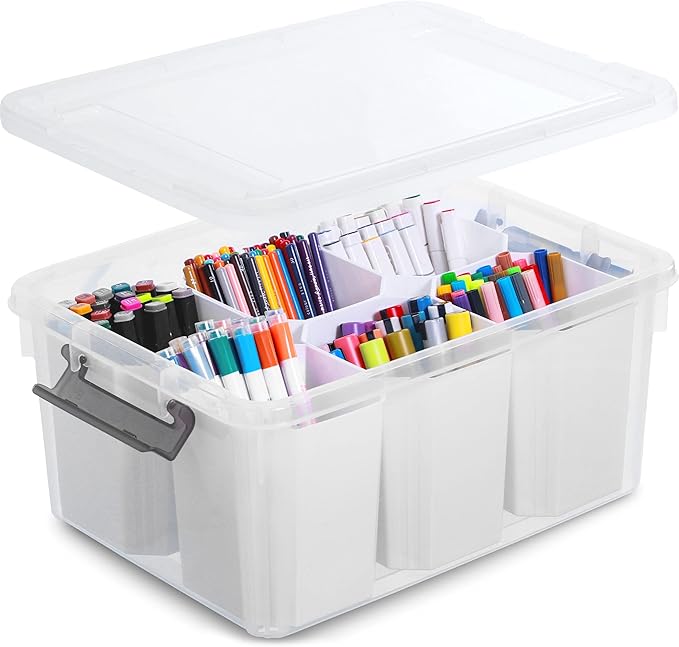 Citylife 17 QT Plastic Storage Bins Clear Storage Box with Lids Multipurpose Stackable Storage Containers for Organizing Tool