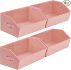 Homsorout Closet Baskets for Shelves Trapezoid - Decorative Storage Baskets with Handle, Closet Bins for Organization, Shelf 
