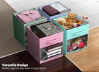 Sorbus 13 Inch Storage Bins with Clear Window - 6 Foldable Baskets for Organizing Clothes, Toys, Books - Sturdy Collapsible F