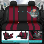FH Group Car Seat Cover Full Set Striking Striped Car Seat Covers with Front Seat Covers and Rear Split Bench, Universal Fit 