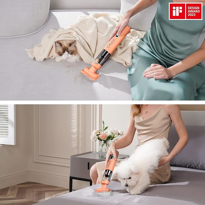 Ofuzzi Day - H8 Apex Cordless Handheld Vacuum Cleaner, 30AW Powerful Suction, 1.2lbs Lightweight, 120ml Dust Cup, Dual Filtra