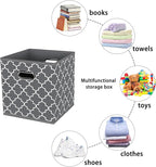 Fabric storage bins Cubes, Fabric Cube Organizer with Handle, Foldable Cube Bins for Cloth or Accessary Storage, 11x11x11, Se