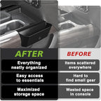 Muslogy Center Console Side Organizer Compatible with 2022-2025 2026 Chevy Silverado 1500 & GMC Sierra 1500 Accessories Middle Console Shifter Storage Box Left & Right Phone Pocket with Anti-Slip Mats