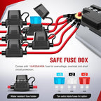 Nilight 16AWG 14AWG 12AWG LED Light Bar Wiring Harness Kit 12V On/Off 5 Gang Rocker Switch Panel Power Relay Blade Fuse 5Pin Toggle Switches for Cars Boat ATV Trucks-10 Leads