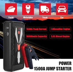 MEGAWISE 1500A Peak 16800mAh Car Battery Jump Starter Booster (up to 7L Gas or 5L Diesel Engines), 12V Portable Power with