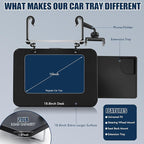 2 in 1 Steering Wheel Tray, Car Table with Phone Holder, Multifunctional Adjustable Car Trays for Eating, Universal Fit for Most Vehicles