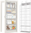 Over the Door Organizer 5 Tiers,Extra Large Behind Door Storage of 10 Compartments,50 lbs Weight Capacity Over the Door Stora