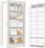 Over the Door Organizer 5 Tiers,Extra Large Behind Door Storage of 10 Compartments,50 lbs Weight Capacity Over the Door Stora