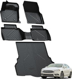 LASFIT Floor Mats & Trunk Mat for Ford Fusion 2013-2016 (Only Fit Gasoline) All Weather TPE Mats Custom Fit Floor Liner for Fusion1st & 2nd Row Car Mats and Cargo Liner, Black