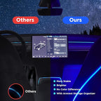 Nestour Interior Car Neon Light Fit for Tesla Model 3 Y 2021 2022 2023 (Center Console+Dashboard+Seat+4 Foot Lights) with Matching Armrest Organizer, Tesla Ambient Lights, APP-Controlled RGB LED