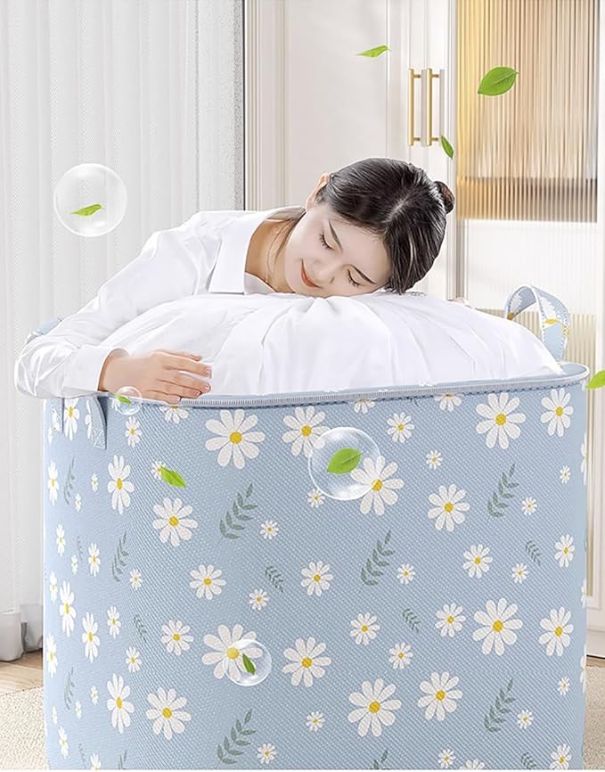 Clothes Storage Bag, Non-Woven Clothes Quilt Foldable Storage Bag, Multipurpose Large Capacity Lightweight Portable Wardrobe 