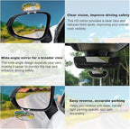 LivTee Clip on Blind Spot Mirror, HD Glass Frameless Convex Rear View Mirrors Exterior Accessories with Wide Angle Adjustable Stick for Car SUV and Trucks, Silver