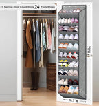 SLEEPING LAMB Over The Door Shoe Organizer for Closet with Large Deep Pockets, Narrow Shoe Rack for Door Hanging Boots Storag